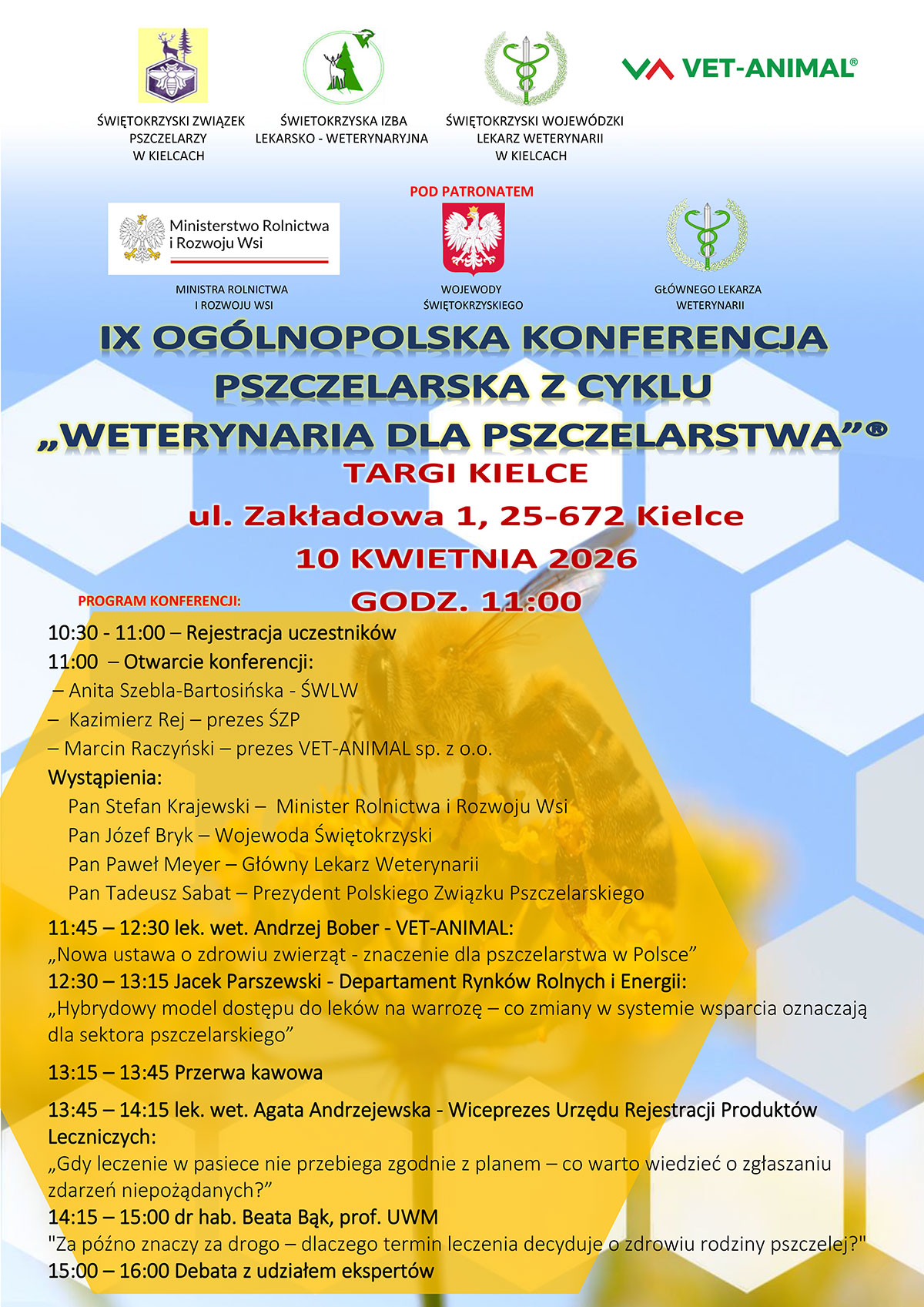 IX Ogólnopolska Konferencja Pszczelarska z cyklu >>Weterynaria dla pszczelarstwa<<